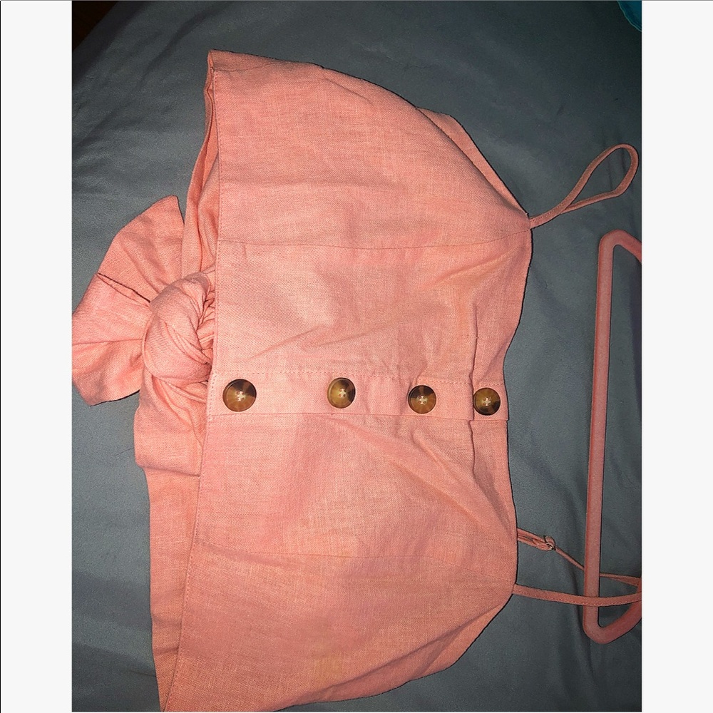 Boho bow cropped tank